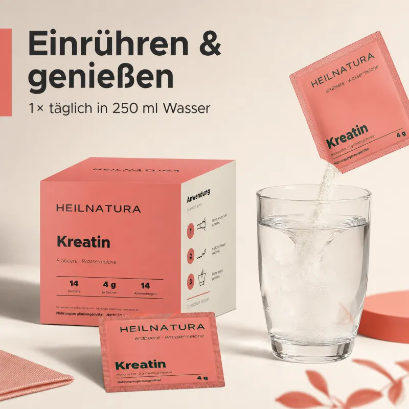 Kreatin, Ergänzungsmittel, Sachets, Erdbeere, Wassermelone