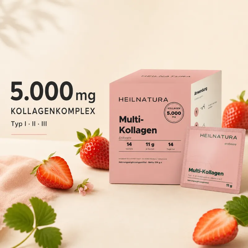 Kollagen, Multikollagen, Kapsel, Erdbeere, Nahrungsergänzung