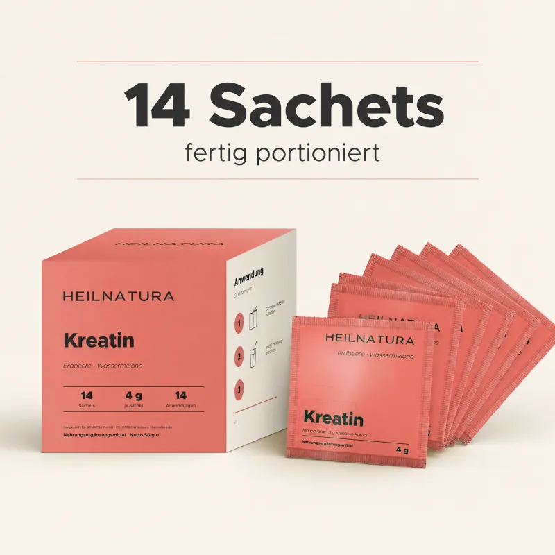 Kreatin, Sachets, Ergänzungsprodukt, Ernährung, Wassermelone, Erdbeere