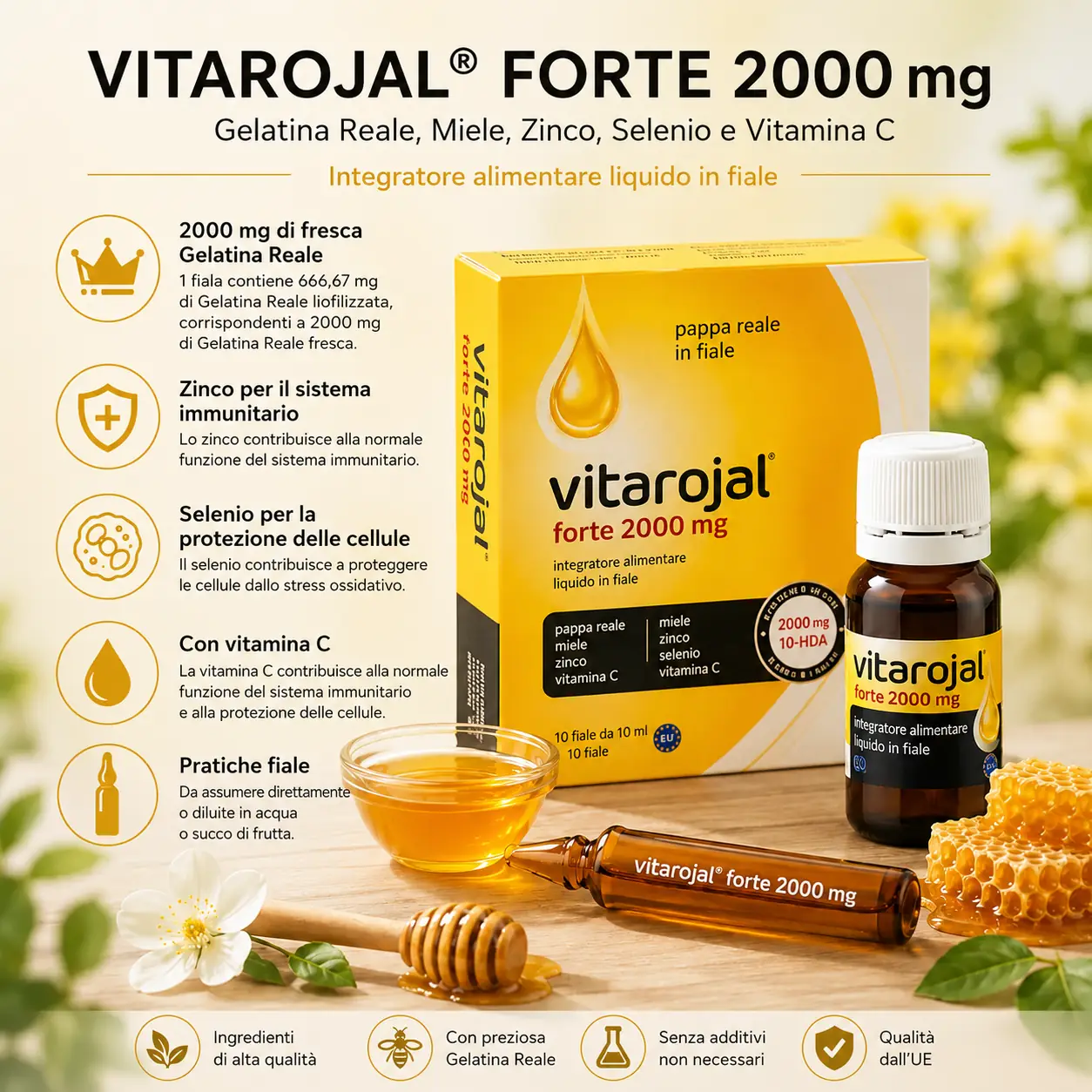 Acquistare Vitarojal Forte 2000 mg da Heilnatura come Energy Shot con pappa reale