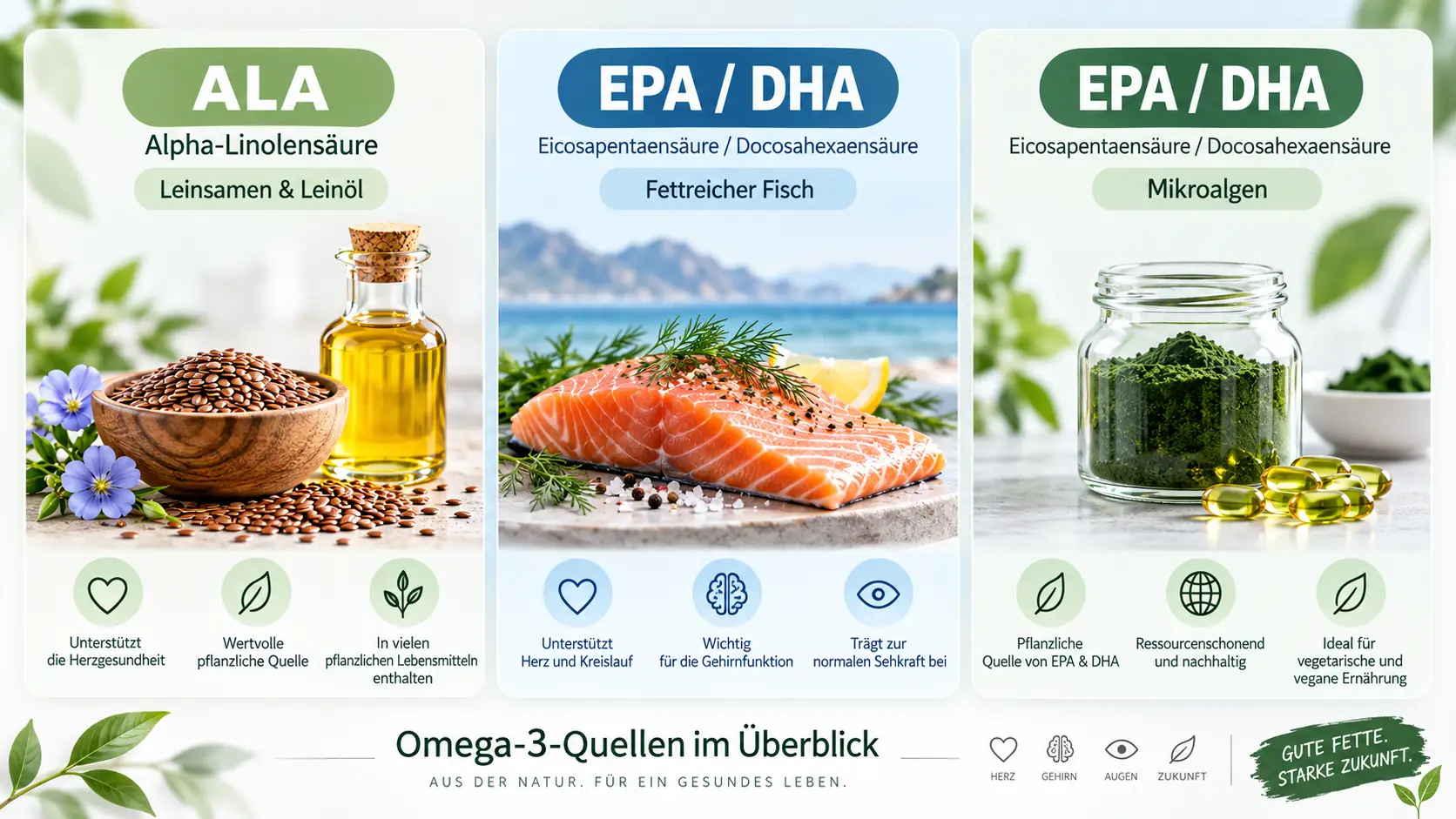 Algenöl, Omega-3, Fisch, Lachs, Kapseln